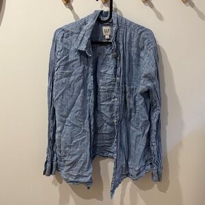 GAP women's Linen Light Blue Shirt L